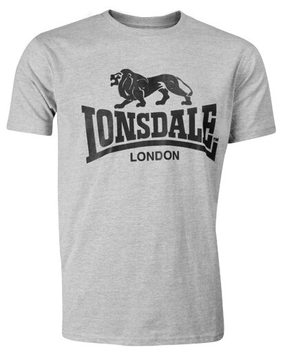Lonsdale - Camiseta de manga corta para hombre, color negro con logotipo  clásico, 100% algodón